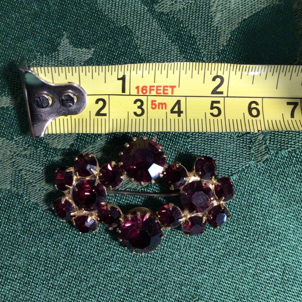 Vintage Purple Brooch Rhinestone Pin - Picture 5 of 6